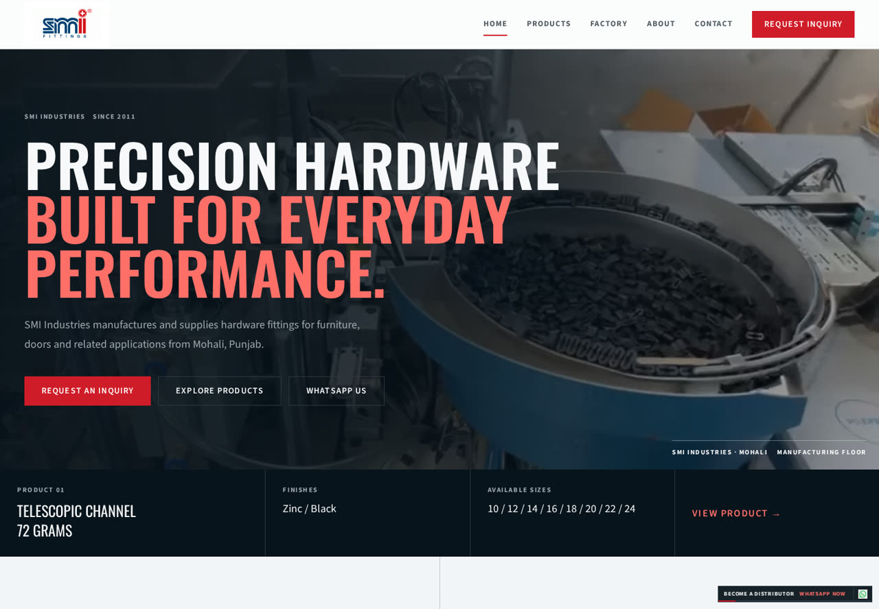 SMI INDUSTRIES website screenshot