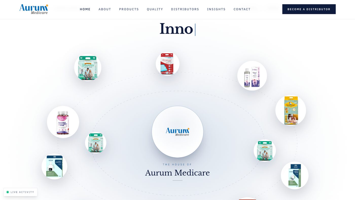 AURUM MEDICARE website screenshot