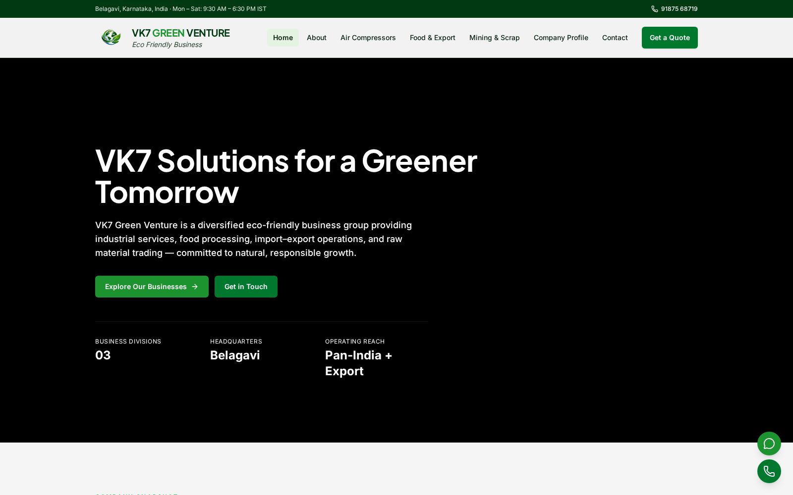 VK7 GREEN VENTURE website screenshot